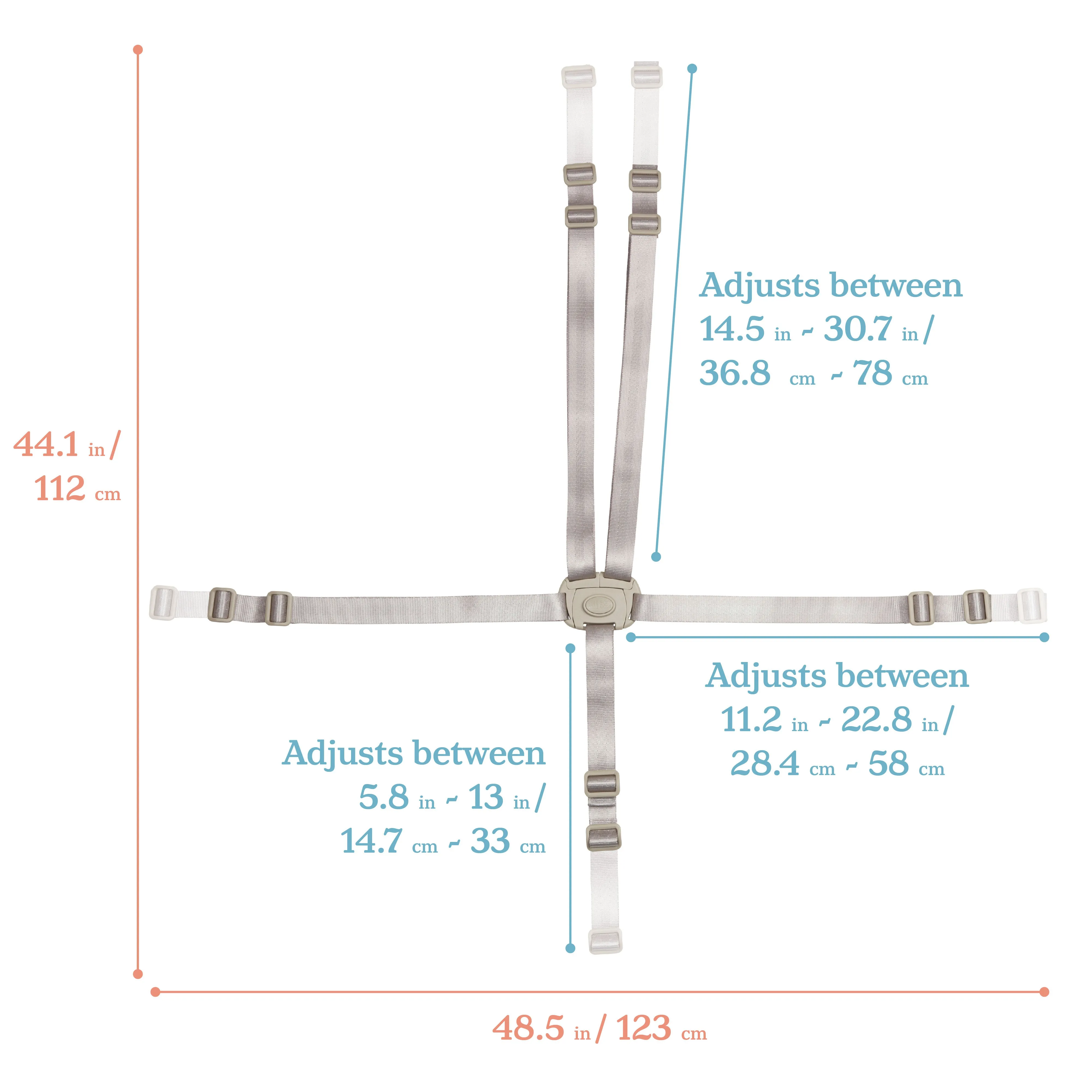 5-Point Harness, Wrap, Replacement Part, Grey