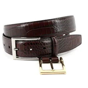 Alligator Grain Embossed Calfskin Belt