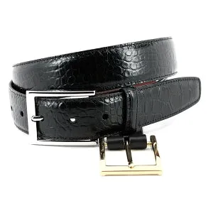 Alligator Grain Embossed Calfskin Belt