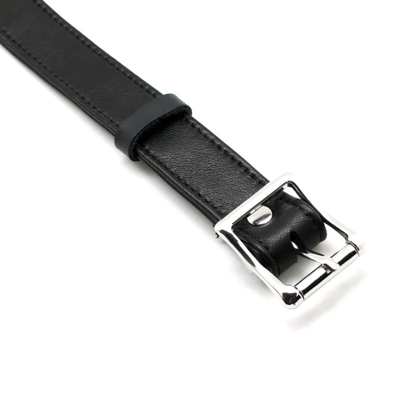 Black Leather Collar w/ Sparkly "BITCH" Text on Front