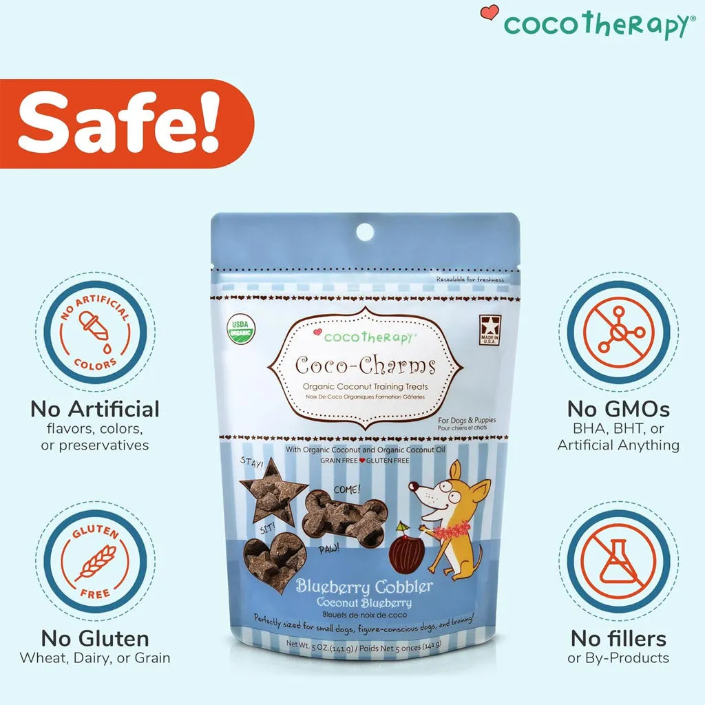Cocotherapy Coco-Charms Training Treats Blueverry Cobbler for Dogs & Puppies, 5-oz