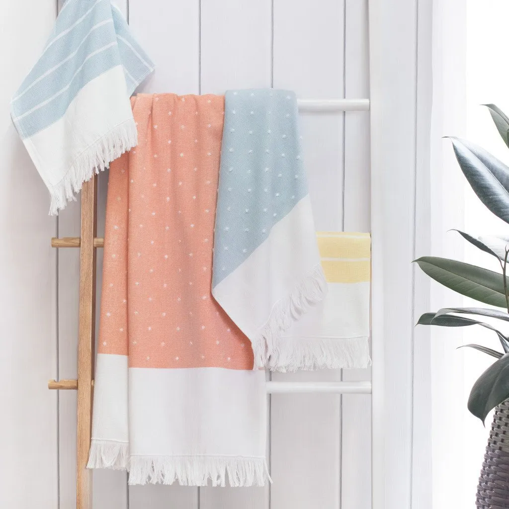 Coral Dot Fouta Hand Towel