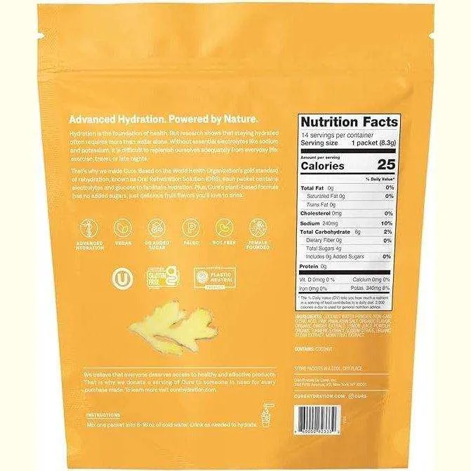 Cure Hydrating Electrolyte Drink Mix - Ginger Turmeric