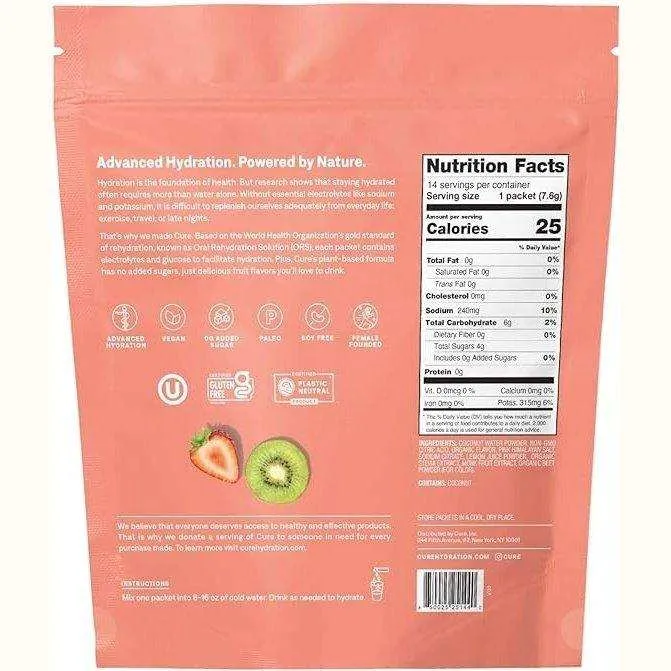 Cure Hydrating Electrolyte Drink Mix - Strawberry Kiwi