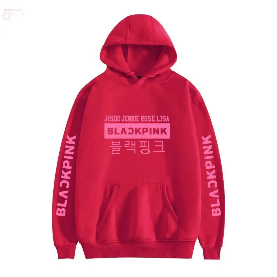 Korean popular girl group peripheral printed hoodies trendy couple hoodies