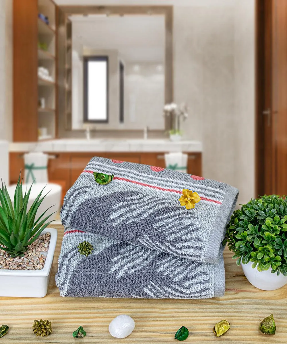 Picasso 100% Cotton Hand Towel Set of 2, 470 GSM (40X60 CM)