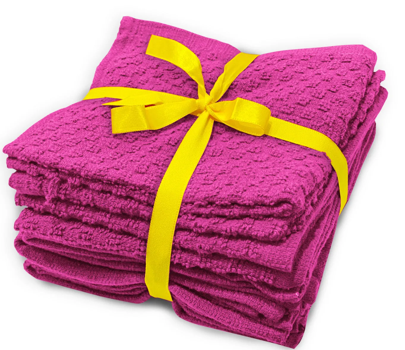 Premium Kitchen Towels Pack of 8 Pink 100% Cotton 40cm x 70cm Absorbent Dish Towels - 425 GSM Tea Towel, Terry Kitchen Dishcloth Towels- Grey Dish Cloth for Household Cleaning