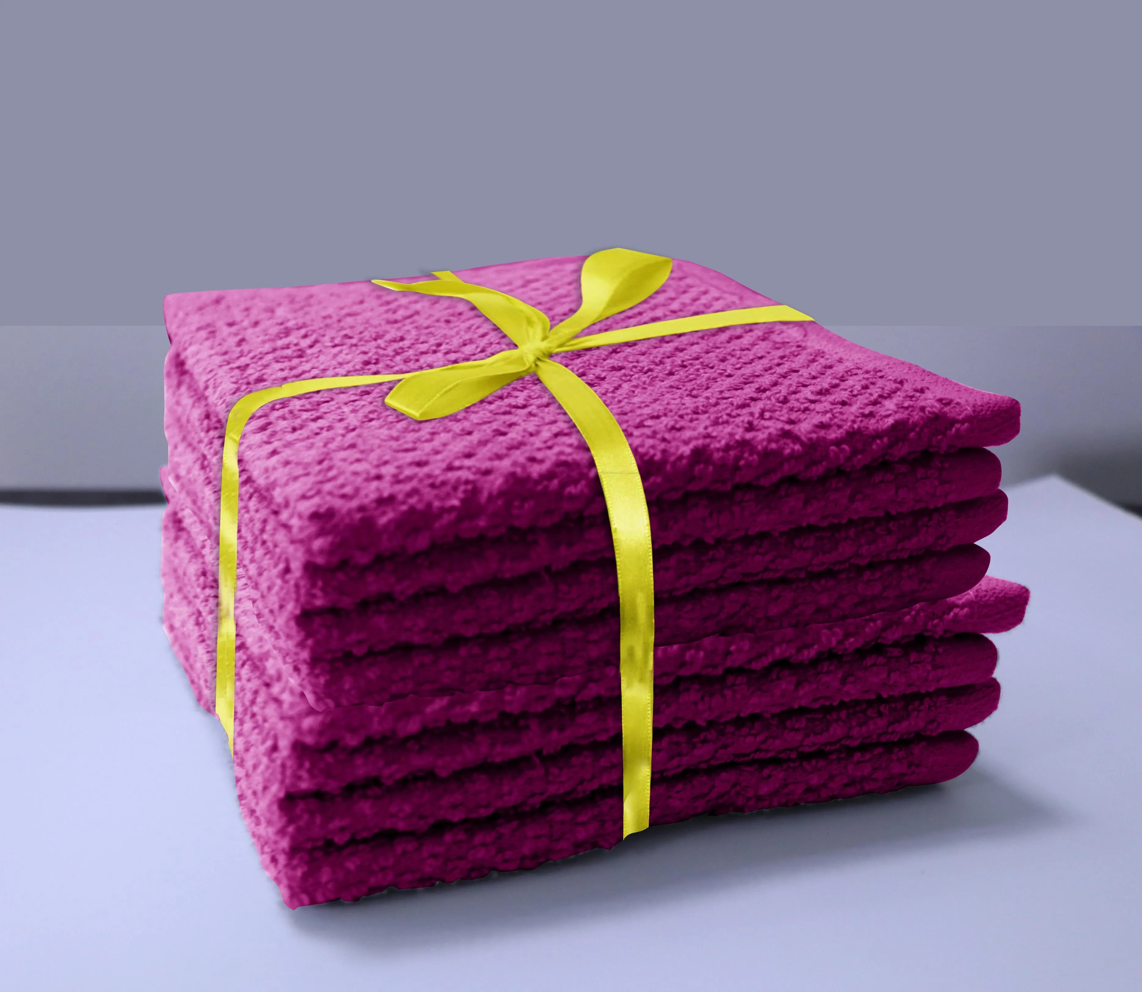Premium Kitchen Towels Pack of 8 Pink 100% Cotton 40cm x 70cm Absorbent Dish Towels - 425 GSM Tea Towel, Terry Kitchen Dishcloth Towels- Grey Dish Cloth for Household Cleaning