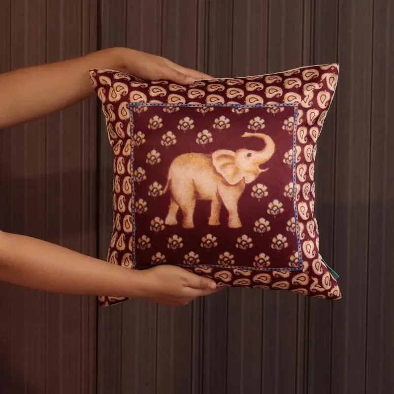 Tusker Satin Cushion Cover | 16 x 16 inches