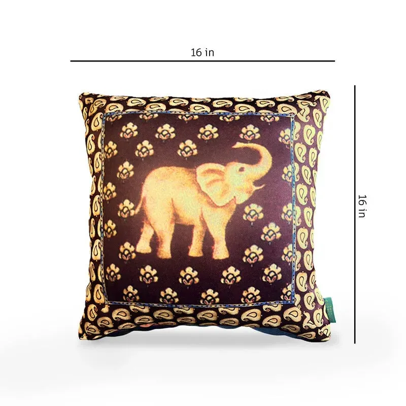 Tusker Satin Cushion Cover | 16 x 16 inches